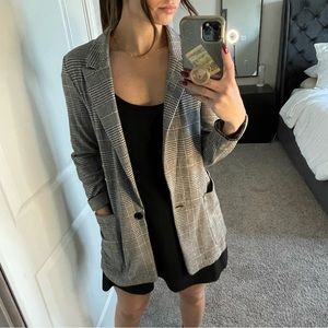 H&M Grey Plaid Blazer Size 6